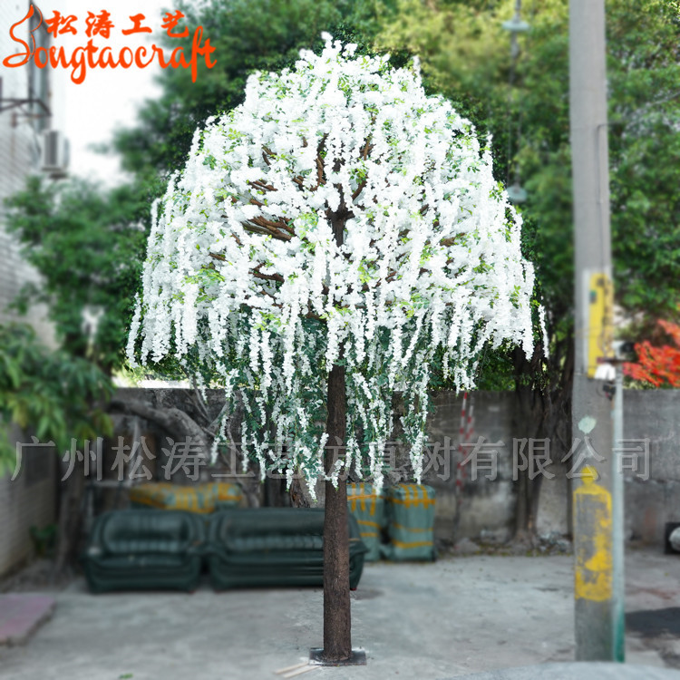 白色花仿真藤樹